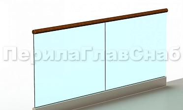 Ограждение с деревянным поручнем на профиле купить в Нижнем Новгороде