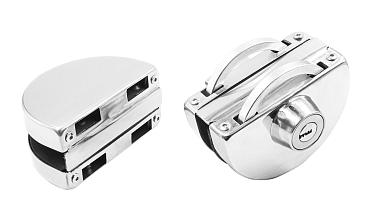 Замок для стеклянной двери с ответной частью на стекло, без вырезов в стекле полированный t109 PSS купить в Нижнем Новгороде