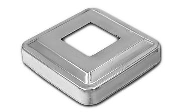 Низ стойки фигурный под трубу 25х25 мм, 66х66х0.4, высота 16 мм, полированный (AISI 304) k374 купить в Нижнем Новгороде