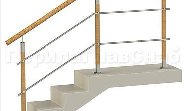 Два ригеля на держателях, пластиковый поручень и квадратные деревянные стойки купить в Нижнем Новгороде