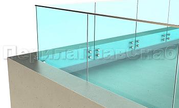 Ограждение на несущем стекле с торцевым креплением для крыш в Нижнем Новгороде. Готовые проекты ПерилаГлавСнаб