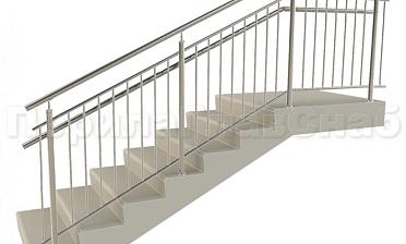 Нержавеющие ограждения с вертикальным заполнением 'частокол' - вариант №4 купить в Нижнем Новгороде