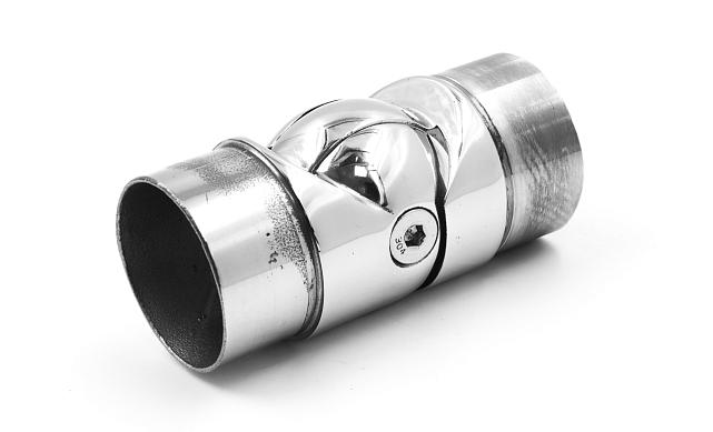 Поворот литой, регулируемый, шаровый, под Ø50.8х1.5 мм, полированный, (AISI 316) k011-2