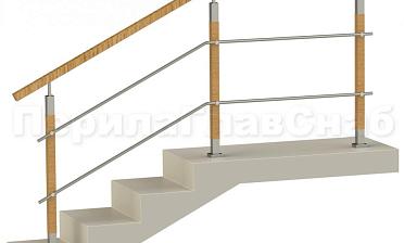 Два ригеля на держателях, квадратный деревянный поручень и квадратные деревянные стойки купить в Нижнем Новгороде