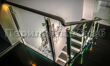 Ограждения со стеклом и подсветкой поручня купить в Нижнем Новгороде
