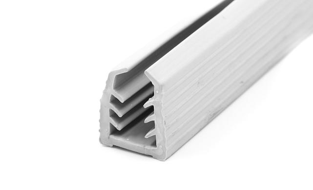 Уплотнитель в поручень с пазом 27х30 для стекла 12мм, EPDM СЕРЫЙ Фk306-G