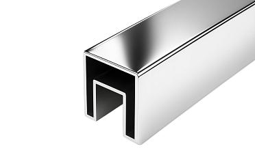 Труба 40х40 мм с пазом 24 х 24 под стекло, AISI201 #600 k856-3 купить в Нижнем Новгороде
