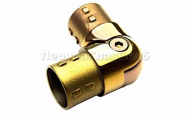 Поворот литой, внутренний, шарнирный, под Ø38.1 мм, под золото (AISI 304) Фk250-88 купить в Нижнем Новгороде