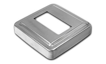 Низ стойки под трубу 50х25 мм, 84х84х0.6 мм, высота 17 мм, полированный (AISI 304) k398 купить в Нижнем Новгороде