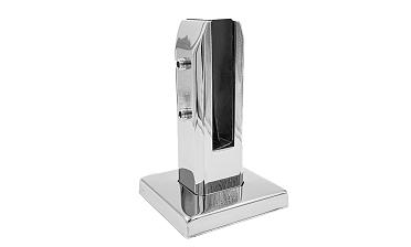 Стеклодержатель напольный 50х50х160 мм, литой, плоский, без сверления, нержавеющая сталь AISI 304, полированная k275-3 купить в Нижнем Новгороде