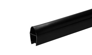 Уплотнитель для стекла 8 мм, дверь-стекло 2200 мм, непрозрачный черный t212-2 BL-U купить в Нижнем Новгороде
