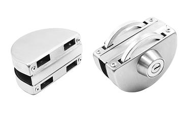 Замок для стеклянной двери с ответной частью на стекло, без вырезов в стекле шлифованный t109 SSS купить в Нижнем Новгороде