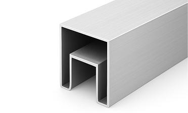 Труба 40х40 мм с пазом 24х24 под стекло, 6000 мм, алюминиевая, анодированная Фk856-3 AL купить в Нижнем Новгороде