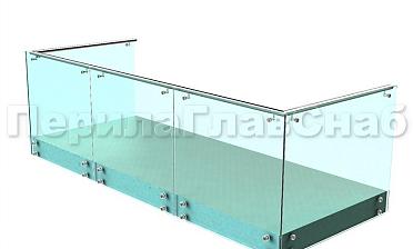 Ограждения на несущем стекле с торцевым креплением для балкона купить в Нижнем Новгороде