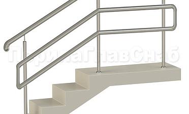 Нержавеющие ограждения с двойным поручнем без ригелей - вариант 1 купить в Нижнем Новгороде