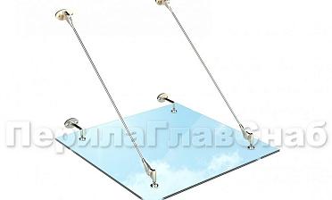 Стеклянный козырек на вантах купить в Нижнем Новгороде