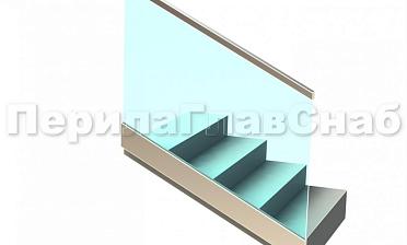 Ограждение с профильным поручнем с пазом в зажимном профиле на лестнице купить в Нижнем Новгороде