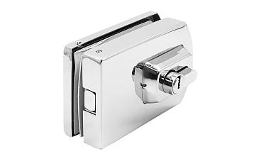 Замок для стеклянной двери вертикальный с ответной частью на стену и пол, полированный, вырез 15 t135 PSS купить в Нижнем Новгороде