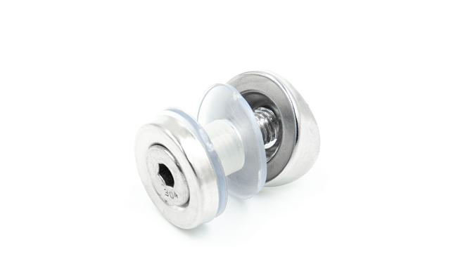 Стеклодержатель точечный для трубы Ø38.1 мм, штампованный, полированный (AISI 304) k074