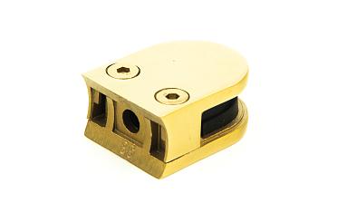 Стеклодержатель литой с вставками под стекло 8 мм (4+4 мм), закругленный под Ø38.1 мм, 40х22х50, золотой k001-88 купить в Нижнем Новгороде