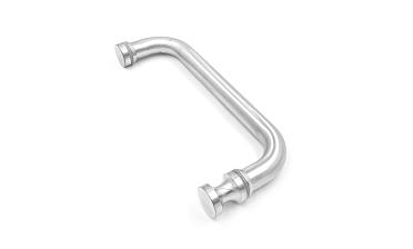 Дверная ручка с кнобом для стекла 8-10 мм, 19х201 мм, отверстие 12 мм, шлифованная t623-200 SSS купить в Нижнем Новгороде