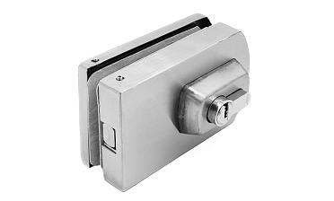 Замок для стеклянной двери вертикальный с ответной частью на стену и пол, шлифованный, вырез 15 t135 SSS купить в Нижнем Новгороде