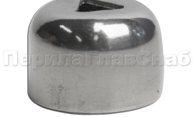 Наконечник штампованный (СПС) прямой 90° на трубу Ø16 мм, для поручня Ø38.1 мм, полированный, нержавеющий AISI 201 k211-3