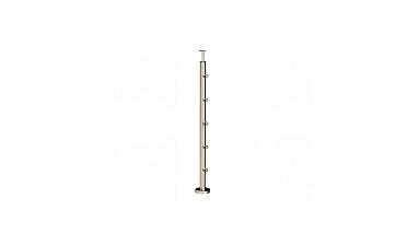 Стойка круглая Ø38.1: 5 ригеледержателей, полированная, высота 950 мм (AISI 304) k715 купить в Нижнем Новгороде