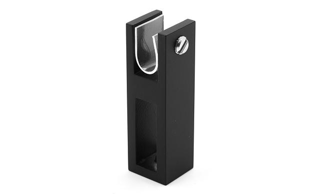 Соединитель труба-стекло для трека 30х10 мм, нержавеющая сталь AISI 304, черная t461 BL