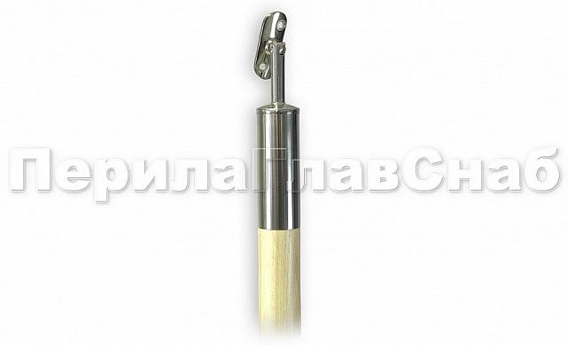 Готовая стойка Ø38,1х950 мм деревянная, со вставками из нержавеющей стали 2х100 мм базовая k741 2