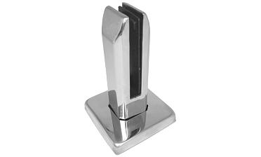 Стеклодержатель напольный, плоский 45х50х160 мм, для стекла 10 - 12 мм, полированный, без сверления стекла AISI 304 k282 купить в Нижнем Новгороде