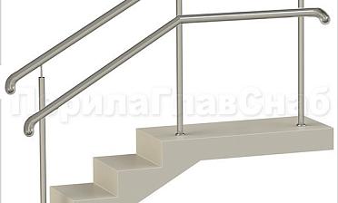 Нержавеющие ограждения с двойным поручнем без ригелей - вариант 2 купить в Нижнем Новгороде