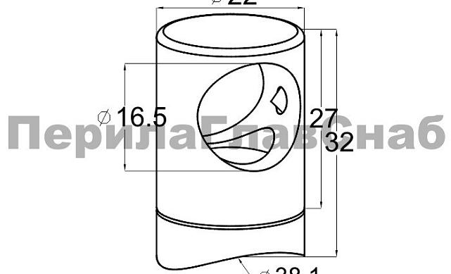 Ригеледержатель на стойку Ø38.1хØ16.5 мм, полированный, литой золото k018-88 2