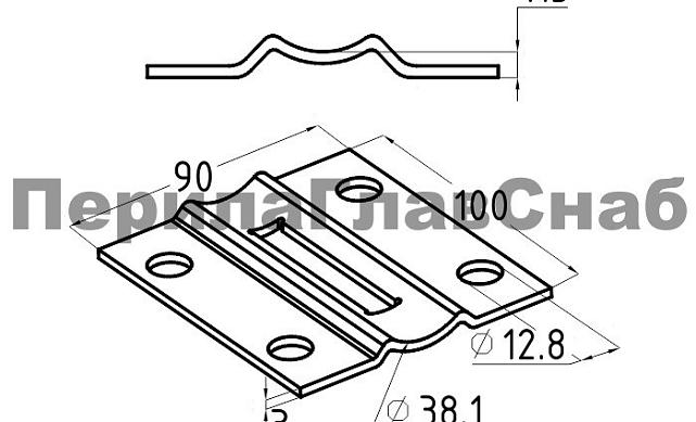 Боковой крепеж стойки под Ø38.1 (AISI 201) k056 2