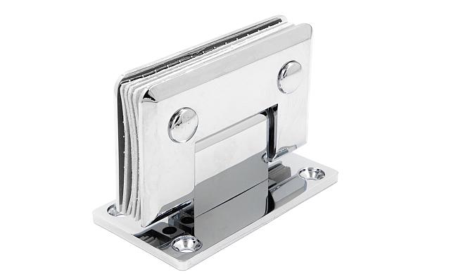 Петля для душевой кабины стена-стекло 90° 90х55 мм цинк, полированная t301 PZn 4