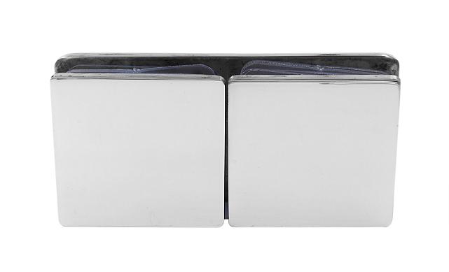 Коннектор для душевой кабины стекло-стекло 180° 45х45 мм латунь-хром, полированный 64 t724 PC 7