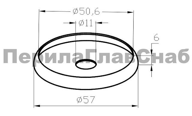 Шайба подкладочная Ø50 мм, 57х6, с отверстием Ø11 мм (AISI 201) k098 3