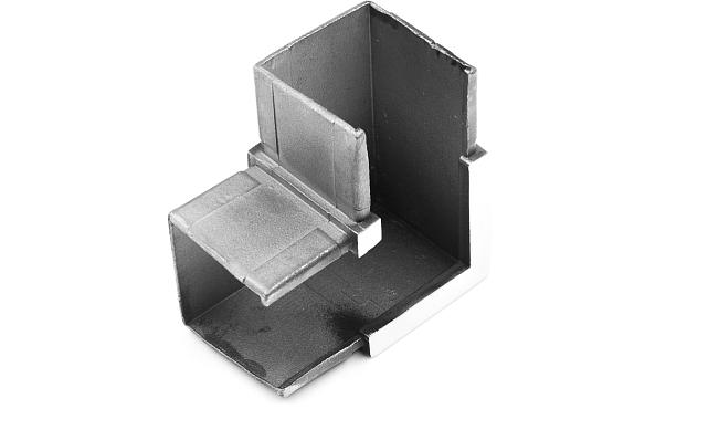 Отвод для поручня с пазом 40х40 мм, полированный, (AISI 304) k546 5