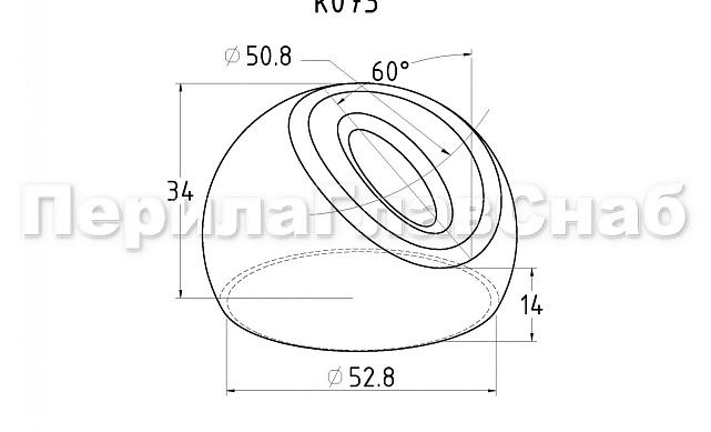 Наконечник штампованный (СПС) косой 30° на трубу Ø50.8 мм, для поручня Ø50.8 мм, полированный, нержавеющий, AISI 304, 600Grit, k073 2