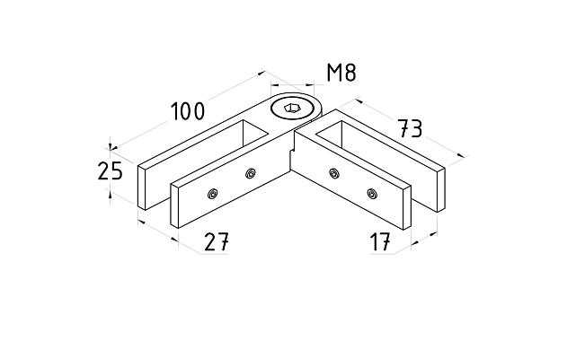 Кронштейн регулируемый, для стеклянных ограждений t101 PSS 2