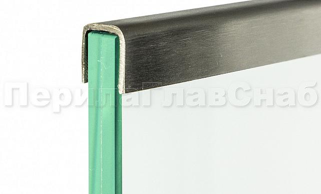 Профиль П-образный, L=2000 мм, t=1.5 мм, для стекла 12 мм, шлиф. (AISI 304) Ф-0455 4