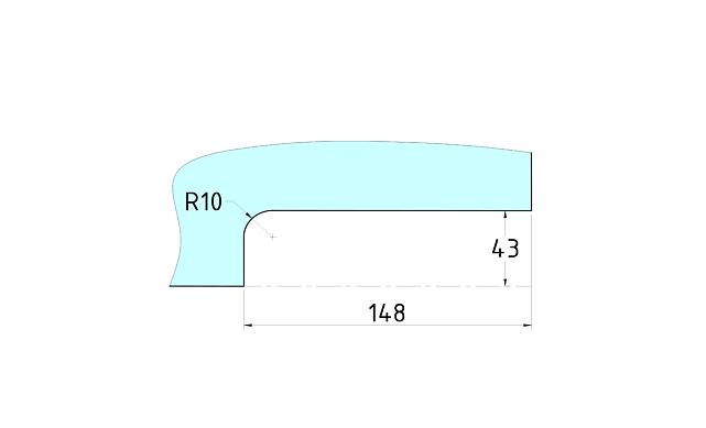Замок для стеклянной двери угловой с круглым ригелем комплект, полированный t150 PSS 5