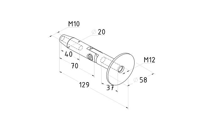 Крепление тяги к стене, шлифованная AISI 304 k621 2