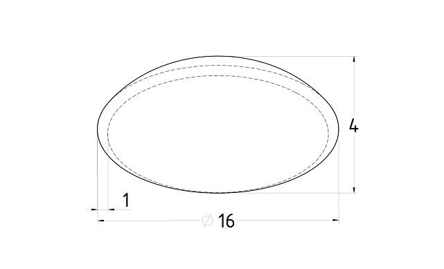 Заглушка сферическая Ø16 х 1.00 мм, сварная, (AISI 201) k054 3