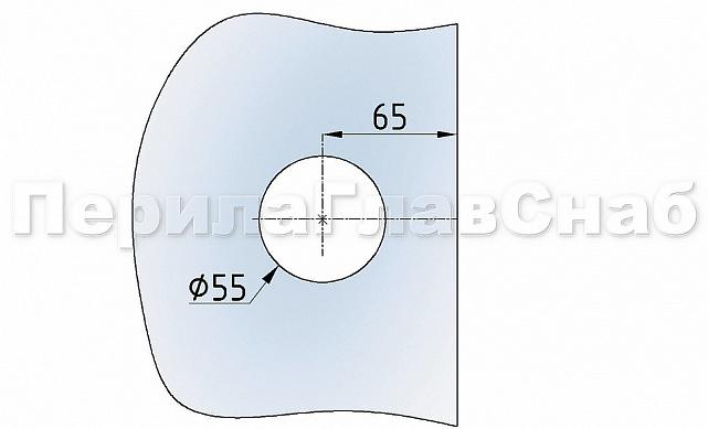 Замок для стеклянной двери вертикальный с ответной частью на стену и пол, полированный, вырез 15 t135 PSS 2