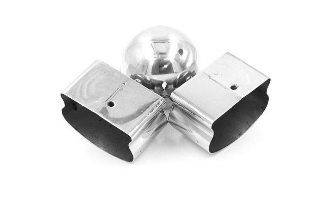 Поворот пластикового фигурного поручня, шаровый, полированный, AISI 304 k061 7