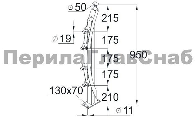 Стойка эксклюзивная из дерева с 4 держателями ригеля, крепление в пол, регулируемый ложемент (AISI 304) k779 2
