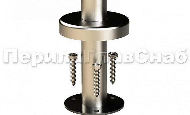 Стойка круглая Ø38.1: 3 ригеледержателя, полированная, высота 950 мм (AISI 304) k713 5