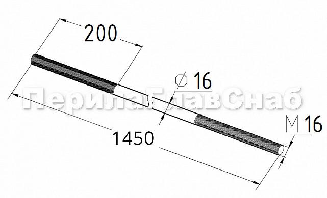Вант (тяга) для козырька М16, длина 1450 мм (AISI 304) k668-16-1450 2