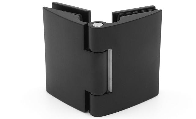 Петля для душевой кабины стекло-стекло 180°, без реза, нержавеющая сталь AISI 304, черная t313 BL 6